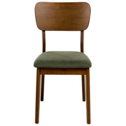 Beliani Set Of 2 Dining Chairs Minier Wood Green/ Dark Brown - thumbnail 5