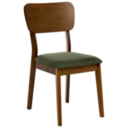 Beliani Set Of 2 Dining Chairs Minier Wood Green/ Dark Brown - thumbnail 4