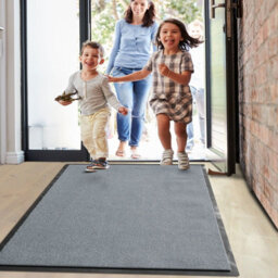 Floordirekt Monochrome High Twist Nylon Dirt Trapper Entrance Mat Non Slip Back Absorbent Home Business Entrance Silver Grey 200 X 200 Cm - thumbnail 2