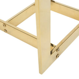 Beliani Clear Tempered Glass Side Table With Polished Gold Metal Base 40 X 40 X 52 Cm Modern Design - thumbnail 6