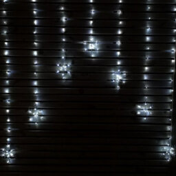 Samuel Alexander 1.2M Battery Operated Snowflake Christmas Curtain Lights With 147 White Leds - thumbnail 1