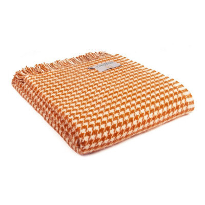 Tweedmill Houndstooth 100% Wool Throw Over Blanket - image 1