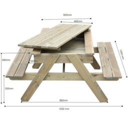 Leisurebench Children's Sandpit Picnic Table - Kids Garden Play Table With Storage - thumbnail 8