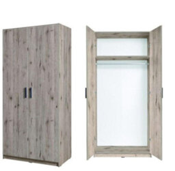 Arte Snow 02 Hinged Wardrobe W92Cm X H198Cm X D54Cm - Oak Wellington & Graphite Finish - thumbnail 2