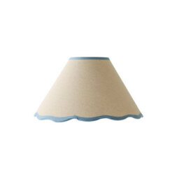 Valuelights Florie Small Natural Linen Tapered Light Shade With Blue Scallop Trim And Bulb (D)27Cm - thumbnail 6