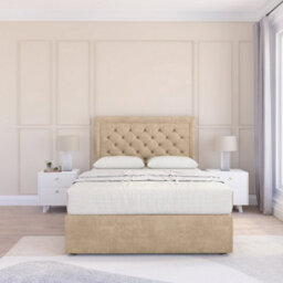 "Sloomy 6Ft Montana Coniston Almond Memory Foam Bed Set With No Drawers Mattress & 26"" Headboard - Super King" - thumbnail 2