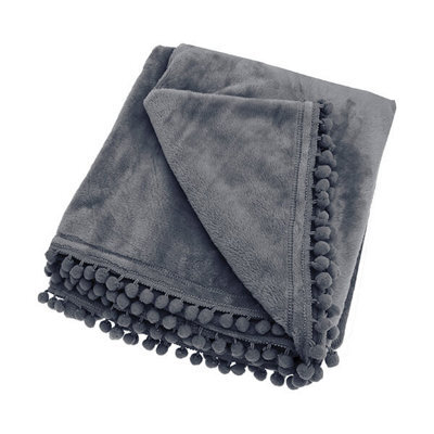 Walton & Co Cashmere Charcoal Touch Fleece Throw