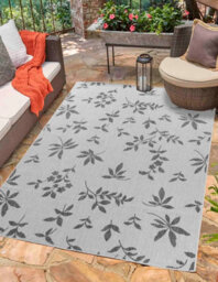 Modern Floral Design Outdoor-Indoor Rugs Dark Grey 160X230 Cm - thumbnail 4