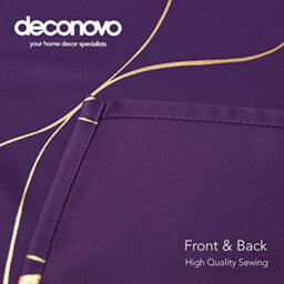 Deconovo Blackout Eyelet Curtains Gold Wave Foil Printed Curtains For Bedroom, 46 X 72 Inch (Width X Length), Purple Crape, 1 Pair - thumbnail 5