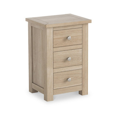 Duchy Washed Oak 3 Drawer Bedside Table - Fully Assembled By Roseland Furniture - image 1