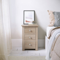 Duchy Washed Oak 3 Drawer Bedside Table - Fully Assembled By Roseland Furniture - thumbnail 2