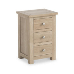 Duchy Washed Oak 3 Drawer Bedside Table - Fully Assembled By Roseland Furniture - thumbnail 1