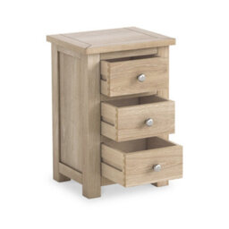 Duchy Washed Oak 3 Drawer Bedside Table - Fully Assembled By Roseland Furniture - thumbnail 4