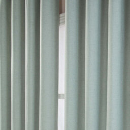 "Homescapes Duck Egg Blue Linen Eyelet Lined Curtain Pair, 66 X 72""" - thumbnail 3