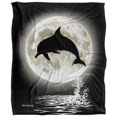 Royce Mcclure Silky Dolphin Supersoft Blanket Black/white (152Cm X 127Cm) - image 1