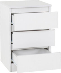 Seconique Malvern 2 Door Wardrobe Bedroom Set White With Chest And X2 Bedsides - thumbnail 8