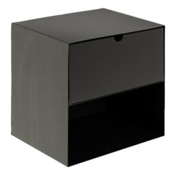 Furniture To Go Joliet 1 Drawer Wallmounted Bedside Table In Matt Black - thumbnail 4