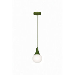 Luminosa Lighting Luminosa Lacrima Slim Pendant Ceiling Light Green White Glass Shade 1X E27 - thumbnail 1