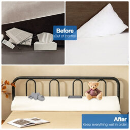 Costway Full Size Bed Wedge Pillow Bolster Triangle Pillow Long Gap Filler Side Pocket - thumbnail 9