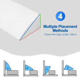 Costway Full Size Bed Wedge Pillow Bolster Triangle Pillow Long Gap Filler Side Pocket - thumbnail 6