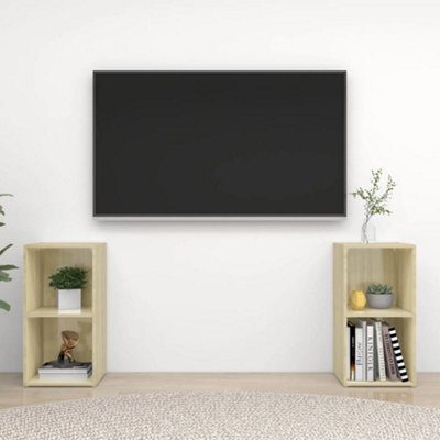 Berkfield Tv Cabinets 2 Pcs Sonoma Oak 72X35X36.5 Cm Engineered Wood - image 1