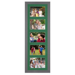 AK Frames 26X8 Dark Grey Modern Multi Photo Frame With Emerald Mount - Holds 5 Apertures (5X) 6X4 Photos - thumbnail 1