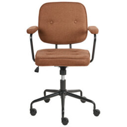 Beliani Desk Chair Pawnee Fabric Golden Brown - thumbnail 4