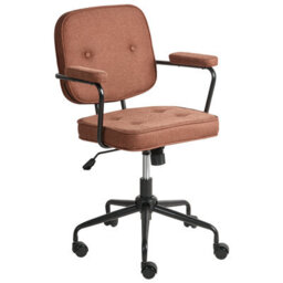 Beliani Desk Chair Pawnee Fabric Golden Brown - thumbnail 1