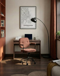 Beliani Desk Chair Pawnee Fabric Golden Brown - thumbnail 2