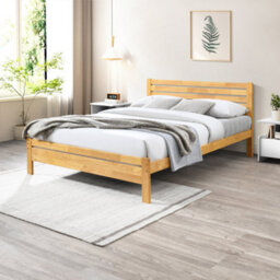 Furniturebox Uk Declan Oak Stain Solid Pine Double Bed Frame - thumbnail 1
