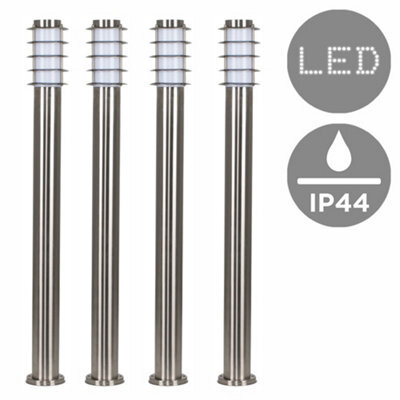 Valuelights Wharf 4 Pack Outdoor Stainless Steel Wired Bollard Lantern Light Posts - image 1