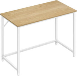 Songmics Contemporary Home Desk, Elegant Work Surface For Multiple Settings, Natural Oak And Pearl White - thumbnail 6