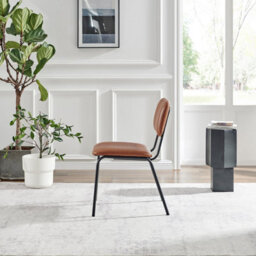 Furniturebox Uk 4X Milan White Hatched Faux Leather Dining Chairs Black Legs - thumbnail 5
