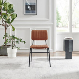 Furniturebox Uk 4X Milan White Hatched Faux Leather Dining Chairs Black Legs - thumbnail 3
