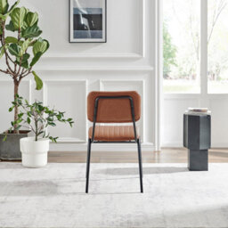 Furniturebox Uk 4X Milan White Hatched Faux Leather Dining Chairs Black Legs - thumbnail 6