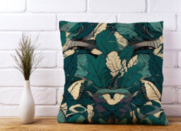Warren Reed Designer Green Beige Tropical Leaves Cushions 45Cm X 45Cm - thumbnail 2