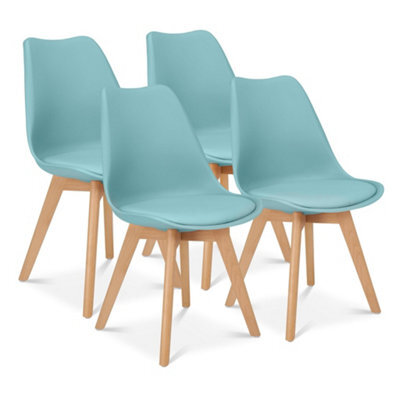 Bravich Rocco Tulip Dining Chair - Duck Egg Blue - Set Of 4 - image 1