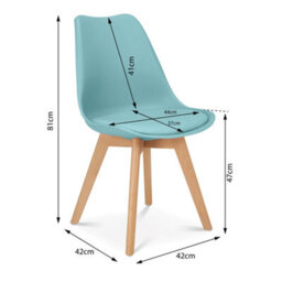 Bravich Rocco Tulip Dining Chair - Duck Egg Blue - Set Of 4 - thumbnail 6