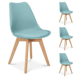 Bravich Rocco Tulip Dining Chair - Duck Egg Blue - Set Of 4 - thumbnail 4