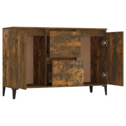 Berkfield Sturdy Sideboard Smoked Oak 104X35X70 Cm Engineered Wood - thumbnail 5
