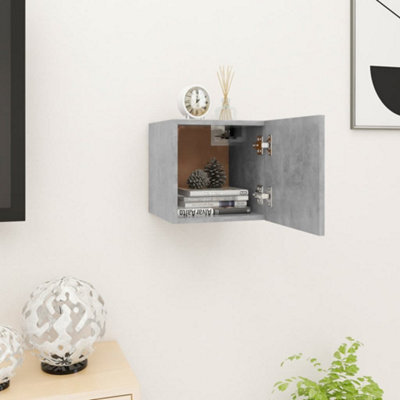 Berkfield Wall Mounted Tv Cabinet Concrete Grey 30.5X30X30 Cm - image 1