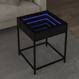 Walplus Coffee Table With Infinity Led Black 40X40X51 Cm - thumbnail 1