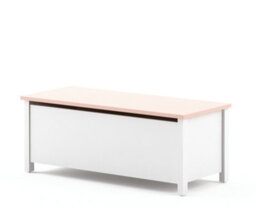 Arte Charming Mia Toy Box In White Matt & Pink (H)390mm (W)990mm (D)420mm - Stylish Clutter-Free Solution - thumbnail 1