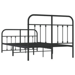 Berkfield Metal Bed Frame With Headboard And Footboard Black 120X190 Cm - thumbnail 8