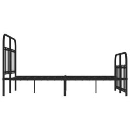 Berkfield Metal Bed Frame With Headboard And Footboard Black 120X190 Cm - thumbnail 7