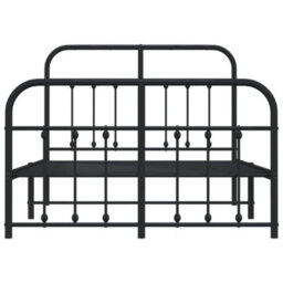 Berkfield Metal Bed Frame With Headboard And Footboard Black 120X190 Cm - thumbnail 6