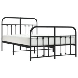 Berkfield Metal Bed Frame With Headboard And Footboard Black 120X190 Cm - thumbnail 3