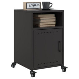 Berkfield Bedside Cabinets 2 Pcs Black 36X39X59 Cm Steel - thumbnail 1