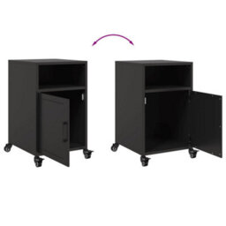 Berkfield Bedside Cabinets 2 Pcs Black 36X39X59 Cm Steel - thumbnail 9
