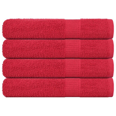 Berkfield Sauna Towels 4 Pcs Red 80X200 Cm 360 Gsm 100% Cotton - image 1